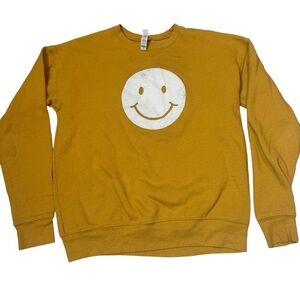 Bella Canvas Fleece collection Smile Happy Face crewneck sweatshirt